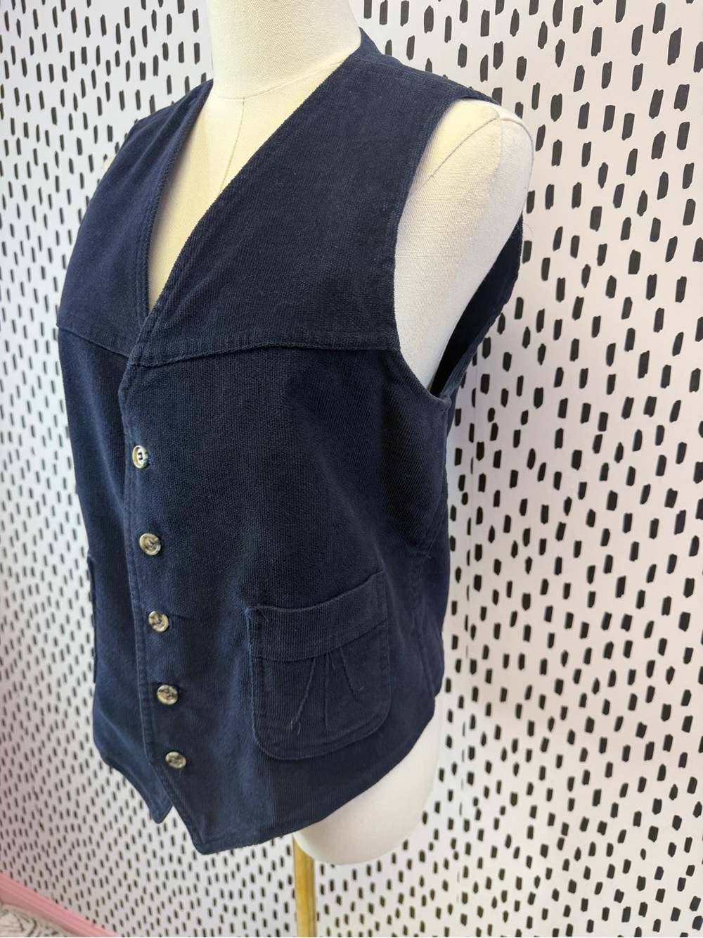 Vintage Lee Mens blue Vest Size S western corduroy - Picture 2 of 5